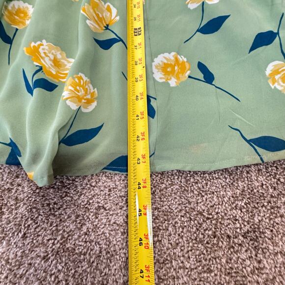 Modcloth Women's Size 2X Green Floral Baby Doll Sleeveless Dress Lined Summer - Picture 6 of 8